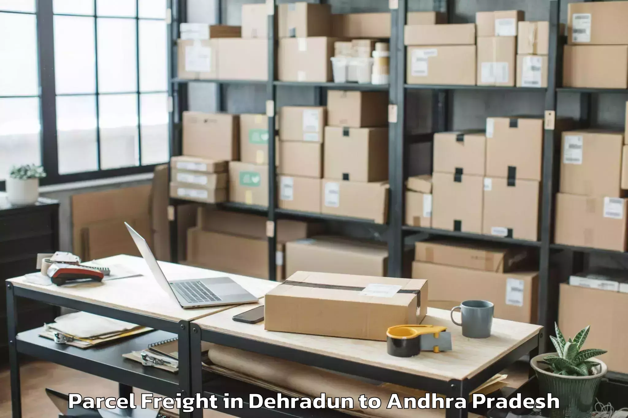 Book Your Dehradun to Bantumilli Parcel Freight Today